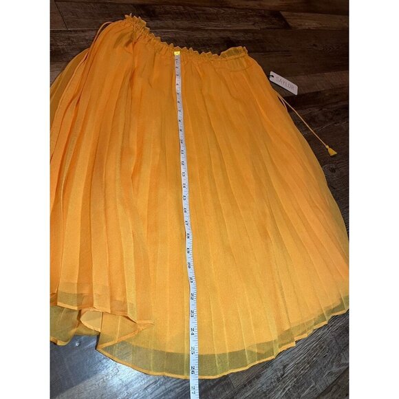SAYLOR NWT Alberta Skirt in Orange Pleated Midi Skirt Resortwear Vacation XS - Picture 8 of 8
